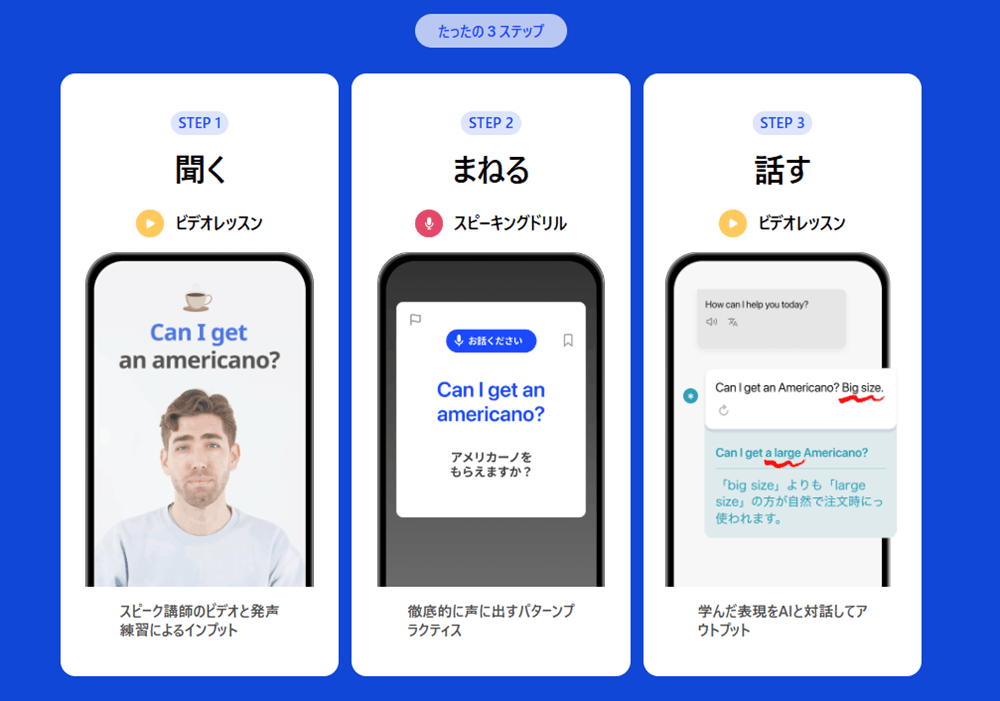 スピークの特徴①圧倒的なアウトプット量でスピーキング力が伸びる